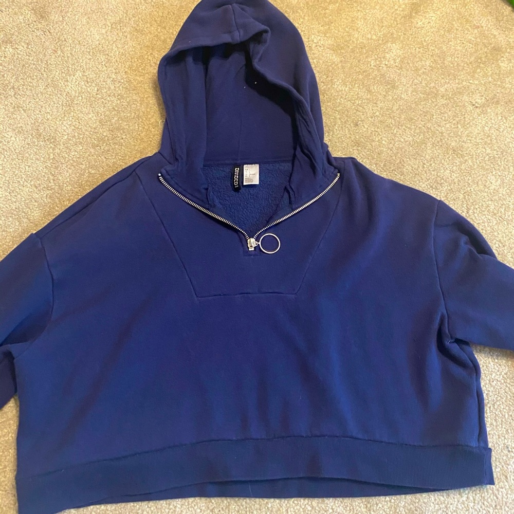 Cropped quarter zip hoodie